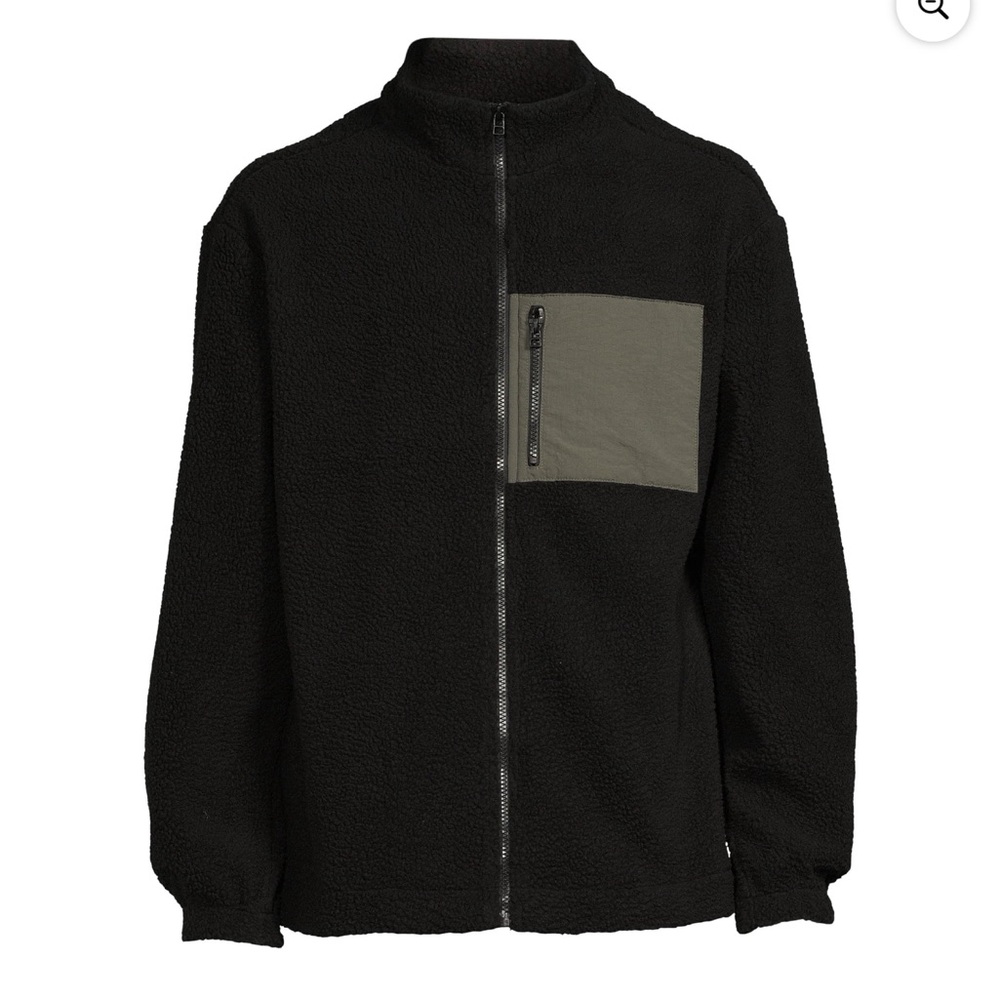 No Boundaries Black and Gray Zip Up Sweater
